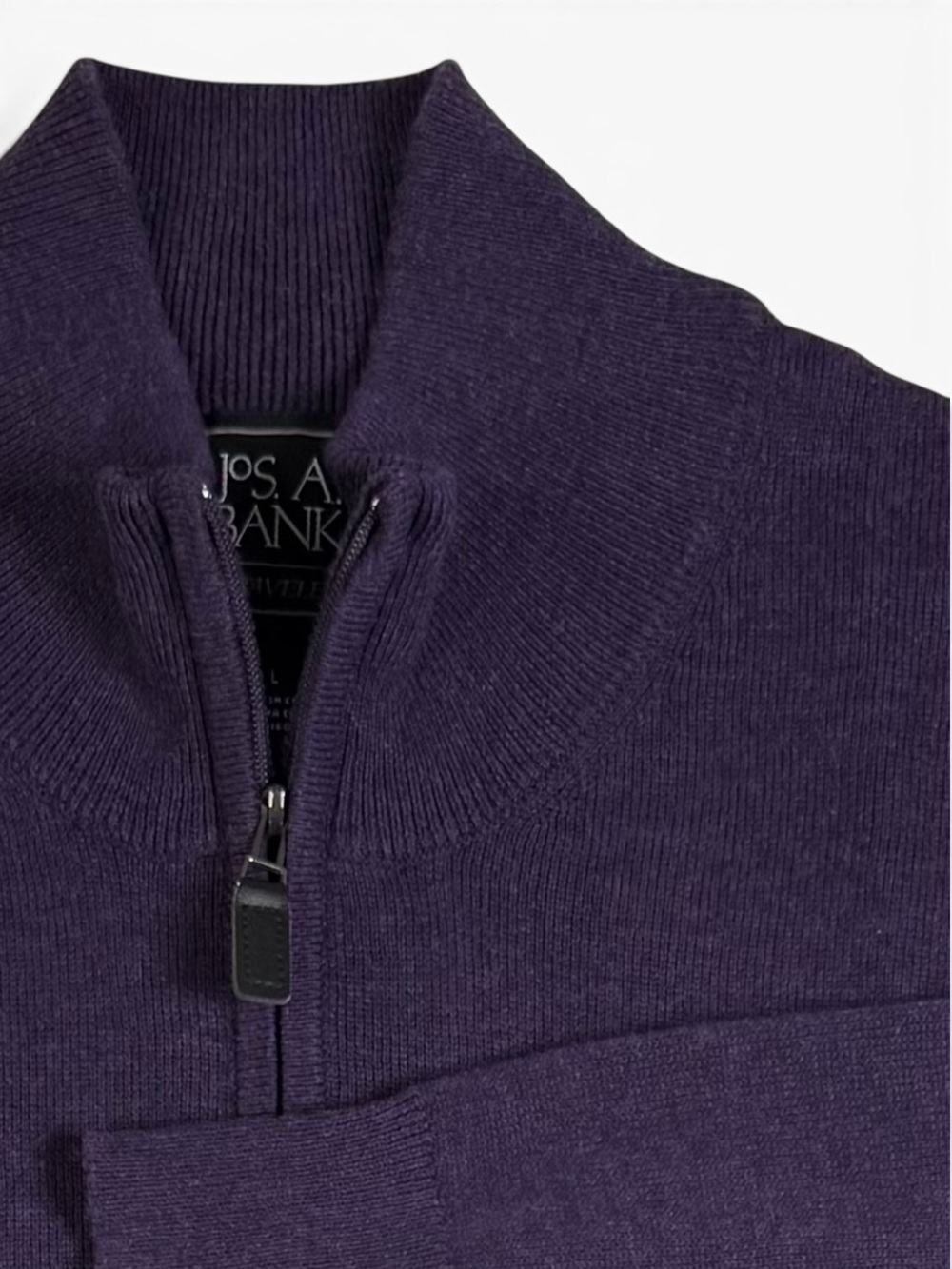 Jos. A. Bank Traveler Pima Cotton Quarter-Zip Purple Men’s L - Picture 8 of 10